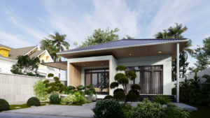 Mẫu villa mái nhật hiện đại