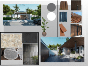 Mood board mẫu nhà vườn mái nhật