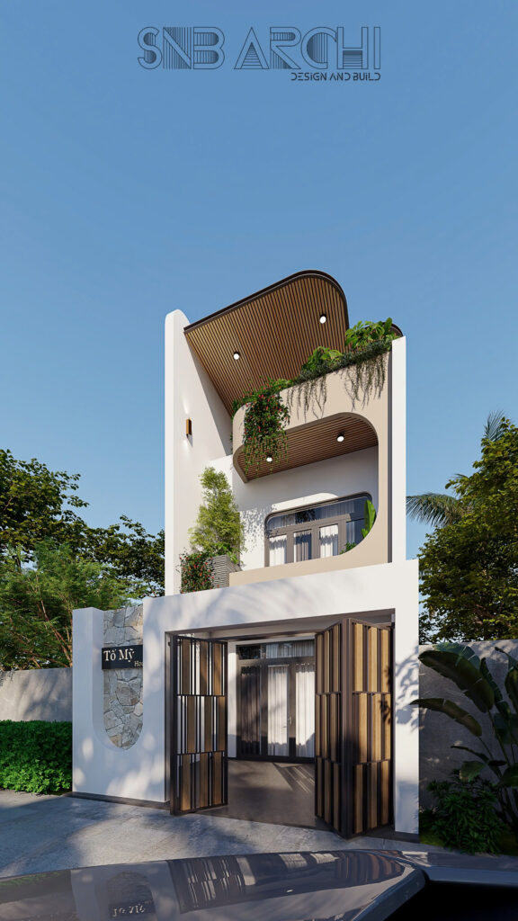 Nổi bật với khoảnh mặt tiền rộng mở, sử dụng hệ cửa cổng kết hợp với gỗ ngoài trời tạo nên sự kết hợp vô cùng tinh tế, nhưng không cứng nhắc thu hút người đi ngang từ cái nhìn đầu tiên