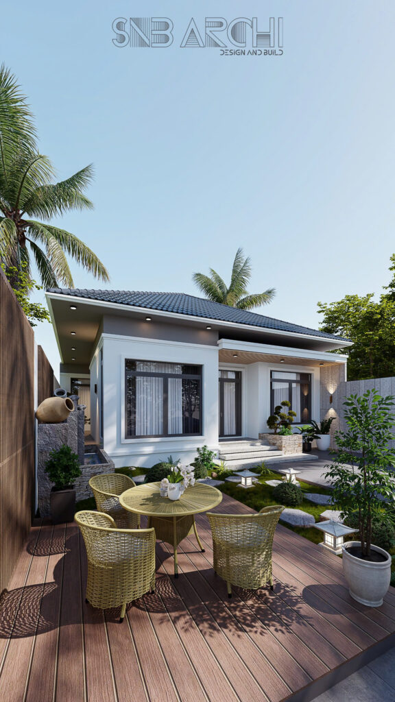 Mẫu nhà 1 tầng mái nhật là một trong những kiến trúc nhà có bố cục hình chữ nhật vuông vắn, tạo sự gọn gàng và tiện nghi cho các không gian chức năng bên trong mà còn tạo nên sự khỏe khoắn bền vững theo năm tháng , không bao giờ lỗi thời .