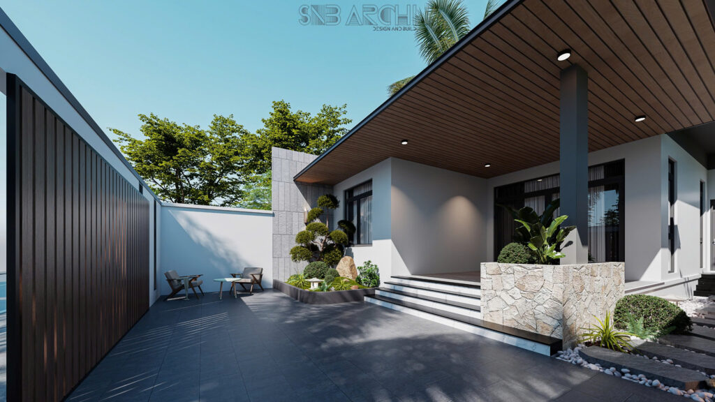 Mẫu nhà vườn mái nhật 8x16m2– Không gian sống hiện đại, gần gũi thiên nhiên