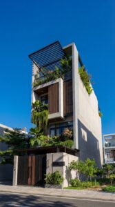 Mẫu Nhà Phố 4 Tầng Hiện Đại: Sự Kết Hợp Tinh Tế Giữa Hình Khối Và Mảng Xanh