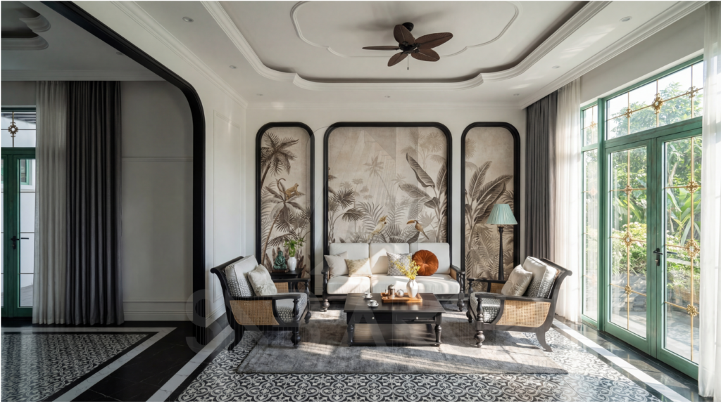 Phong Cách Nội Thất Indochine Sang Trọng 2026 – Vẻ Đẹp Giao Thoa Giữa Văn Hóa Đông Tây